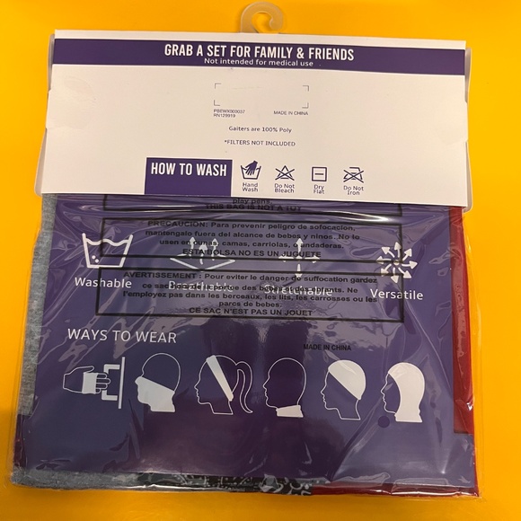 3 Pack Versatile Gaiters Face Scarf w/ Built In Filter Pockets Wind Protection - Picture 6 of 9